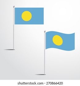 Palau flag normal and waving flag set | abstract flag vector eps 10