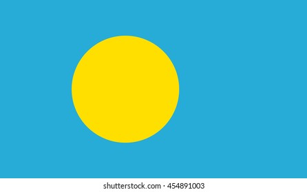 Palau flag official colors and Proportion Correctly. vector illustration