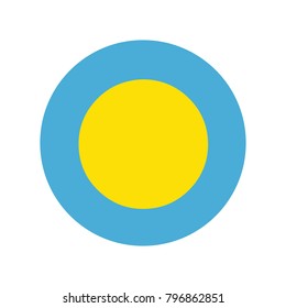 Palau flag, official colors and proportion correctly. National Palau flag. Vector illustration.