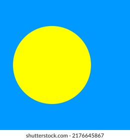 Bandera de Palau, colores oficiales. Ilustración vectorial.