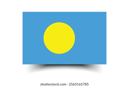 Palau flag official size and color standards vector illustration