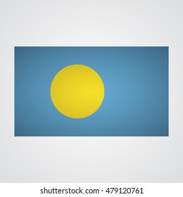 Palau flag flag on a gray background. Vector illustration
