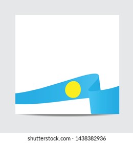 Palau  flag.  Palau  patriotic banner with space for text. Happy Palau   Independent Day. Template of greeting card, 