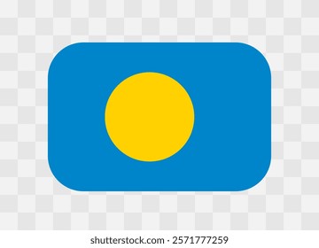 Palau flag - rounded rectangle colorful flag representing a country cultural identity and heritage. The essence of national pride and unity. Vector flag on transparent background.