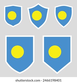 Palau Flag Set in Shield Frame