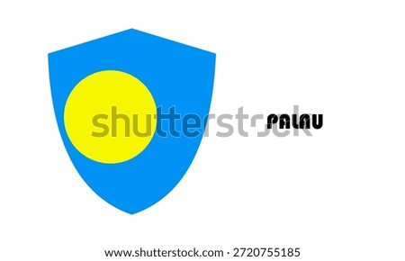 Palau flag in shield shape (badge)
