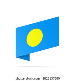 Flaggenstaatsymbol von Palau einzeln auf nationalem Hintergrund. Grußkarte Nationaler Unabhängigkeitstag der Republik Palau. Illustrationsbanner mit realistischer Staatsflagge.