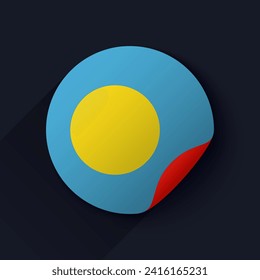 Palau Flag Sticker Vector Illustration