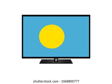 Palau Flag Of Television,Vector Illustration, Isolate On White Background Icon. EPS10