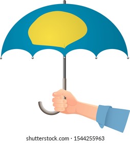 Palau flag umbrella. Weather symbols. National flag of Palau vector illustration