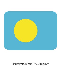 Palau flag vector flat icon. Isolated flag Palau emoji illustration