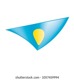 Palau flag, vector illustration