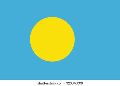 Palau flag. Vector illustration