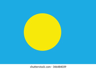 Palau flag. Vector illustration.