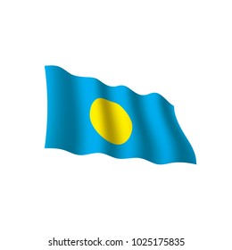 Palau flag, vector illustration on a white background