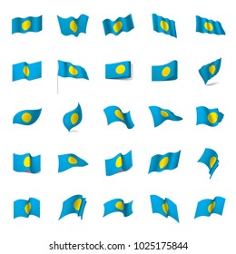Palau flag, vector illustration on a white background