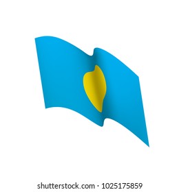 Palau flag, vector illustration on a white background