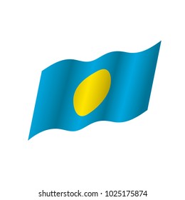 Palau flag, vector illustration on a white background