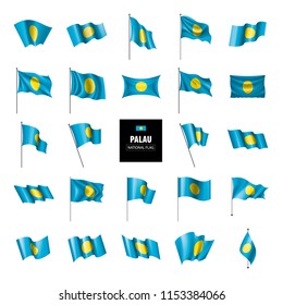 Palau flag, vector illustration on a white background