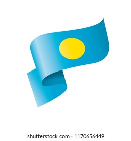 Palau flag, vector illustration on a white background