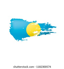 Palau flag, vector illustration on a white background.