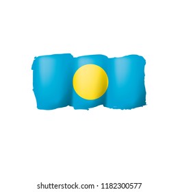 Palau flag, vector illustration on a white background.