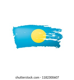 Palau flag, vector illustration on a white background.