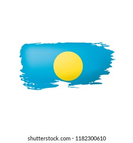 Palau flag, vector illustration on a white background.