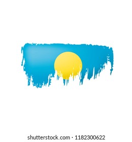 Palau flag, vector illustration on a white background.