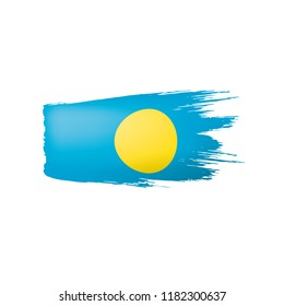 Palau flag, vector illustration on a white background.