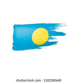 Palau flag, vector illustration on a white background.