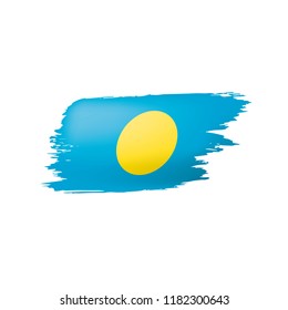 Palau flag, vector illustration on a white background.