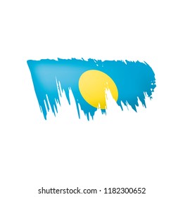 Palau flag, vector illustration on a white background.