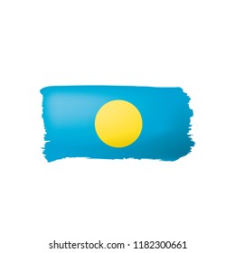 Palau flag, vector illustration on a white background.