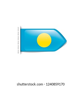 Palau flag, vector illustration on a white background
