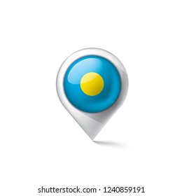Palau flag, vector illustration on a white background