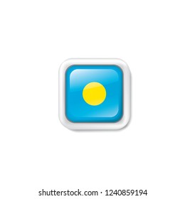 Palau flag, vector illustration on a white background