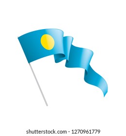 Palau flag, vector illustration on a white background