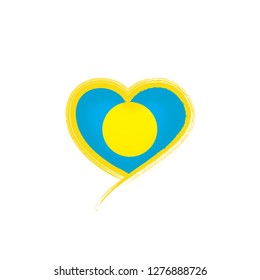 Palau flag, vector illustration on a white background