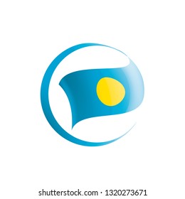 Palau flag, vector illustration on a white background