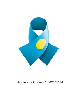 Palau flag, vector illustration on a white background