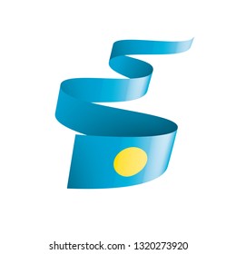 Palau flag, vector illustration on a white background