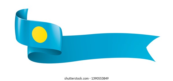 Palau flag, vector illustration on a white background
