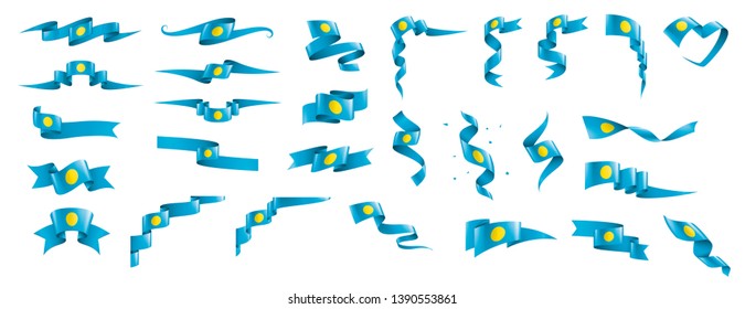 Palau flag, vector illustration on a white background