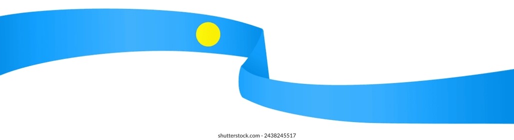 Palau flag wave isolated on png or transparent background vector illustration.
