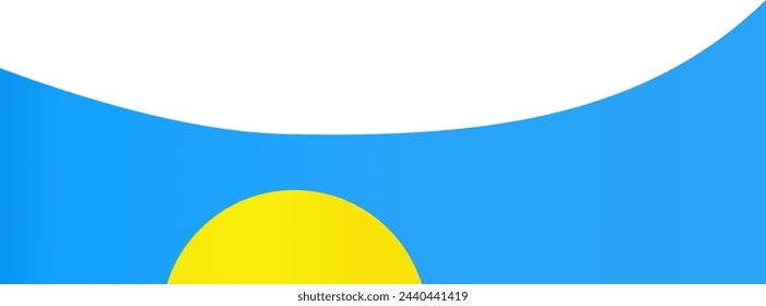 Onda de la bandera de Palau aislada en png o ilustración vectorial de fondo transparente.