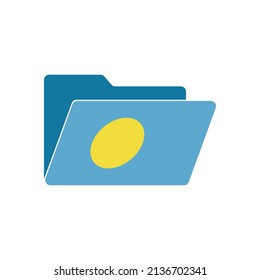 Palau. Folder icon with Palau flag. Vector folders icons with flags. Isolated on white background