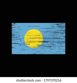 Palau Grunge Distress Flag Vector