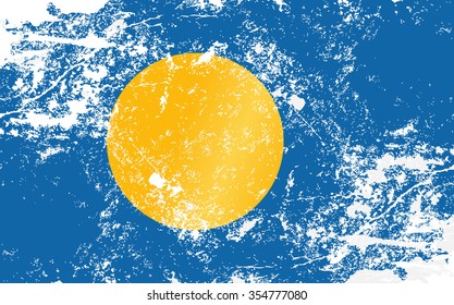Palau Grunge Texture Flag. Grunge effect can be cleaned easily.