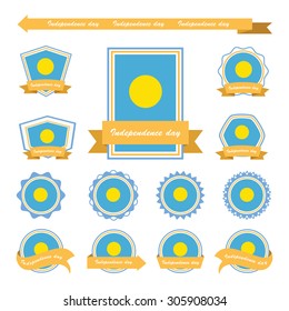 palau independence day flags infographic design